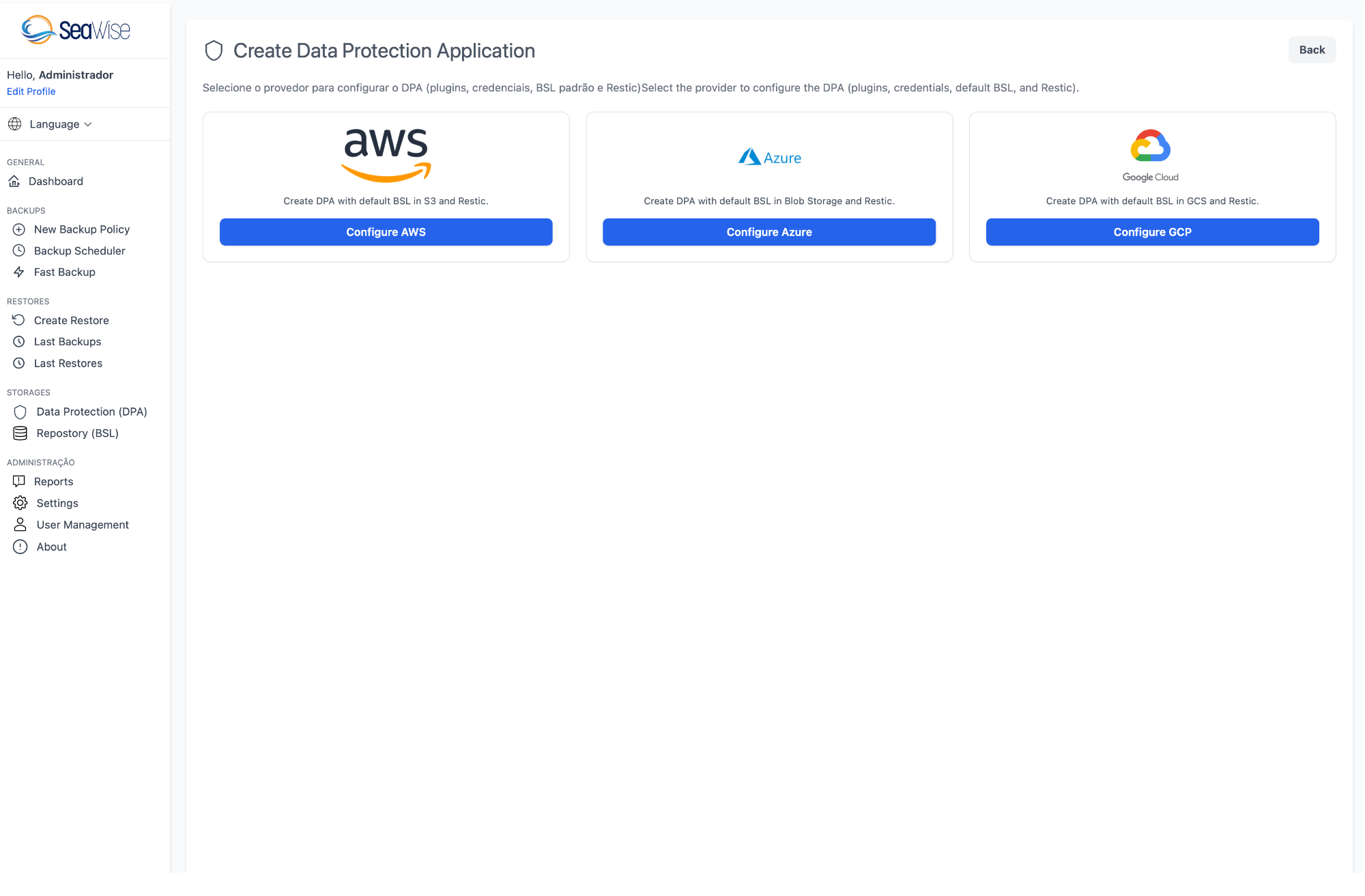 Seleção de Provider